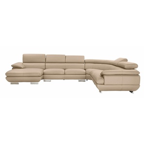 CALIA ITALIA Wohnlandschaft Magic, italienisches Sofa zum Träumen, erstklassiger Sitzkomfort, verstellbaren Kopfstützen zum Relaxen, in 2 Lederqualitäten, U-Form