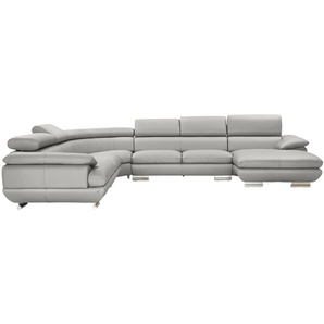 CALIA ITALIA Wohnlandschaft Magic, italienisches Sofa zum Träumen, erstklassiger Sitzkomfort, verstellbaren Kopfstützen zum Relaxen, in 2 Lederqualitäten, U-Form