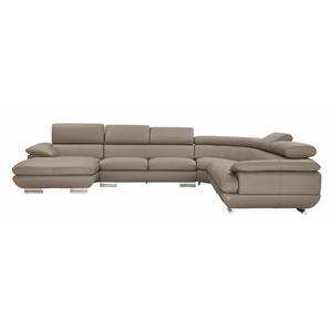 CALIA ITALIA Wohnlandschaft Magic, italienisches Sofa zum Träumen, erstklassiger Sitzkomfort, verstellbaren Kopfstützen zum Relaxen, in 2 Lederqualitäten, U-Form