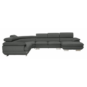 CALIA ITALIA Wohnlandschaft Magic, italienisches Sofa zum Träumen, erstklassiger Sitzkomfort, verstellbaren Kopfstützen zum Relaxen, in 2 Lederqualitäten, U-Form