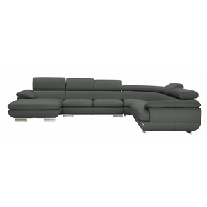 CALIA ITALIA Wohnlandschaft Magic, italienisches Sofa zum Träumen, erstklassiger Sitzkomfort, verstellbaren Kopfstützen zum Relaxen, in 2 Lederqualitäten, U-Form
