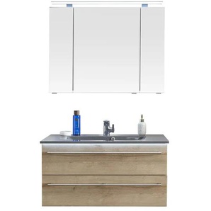 calmo Badezimmerkombination Bajo - holzfarben - Materialmix - 95 cm | Möbel Kraft