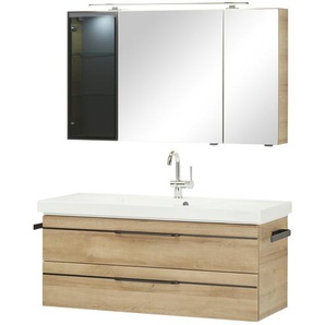 calmo Badezimmerkombination Lomela ¦ holzfarben ¦ Maße (cm): B: 123,4