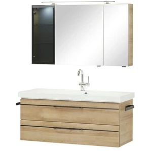 calmo Badezimmerkombination Lomela - holzfarben - Materialmix - 123,4 cm | Möbel Kraft
