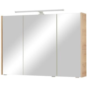 calmo2go Spiegelschrank - holzfarben - Materialmix - 100 cm - 70 cm - 18 cm | Möbel Kraft