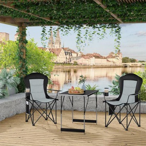 Campingstuhl 2er Set Faltbar Gartenstuhl 150kg Belastbar Klappstuhl mit Armlehnen Getränkehaltern, Leichter Angelstuhl für Outdoor Camping Strand