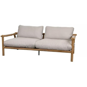 Cane-Line Sticks 2-Sitzer Sofa Teak  inkl. Kissensatz Stoff Natte Sand