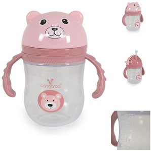 Cangaroo Baby-Trinklernbecher Berry 240 ml Schutzdeckel bequemer Griff Trinkhalm