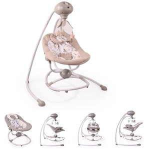 Cangaroo Babywippe Woodsy 2 in 1, Remote, 12 Melodien, Timer, 5 Stufen, Mobile