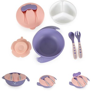 Cangaroo Kindergeschirrset Jelly F1730 rutschfester Boden, Gabel, Löffel, Deckel
