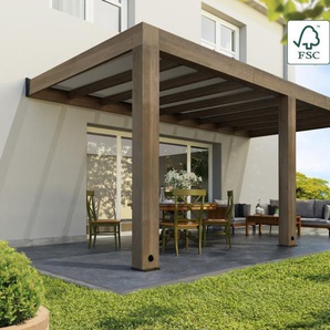 Canopia Terrassenüberdachung Helsinki Holz 600 x 294 cm braun GLO784104830