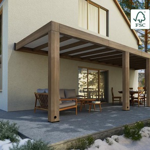 Canopia Terrassenüberdachung Helsinki Holz 860 x 294 cm braun GLO784104816
