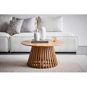 Cantus Couchtisch, Natur, Eiche, Holz, Eiche, massiv, rund, Säule, rund, 80x40x80 cm, einfacher Aufbau, Holzmöbel, Holztische, Couchtische Holz