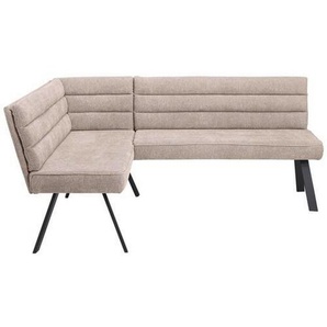 Cantus Eckbank, Braun, Schwarz, Metall, Textil, Uni, 3-Sitzer, L-Form, 175x140 cm, Stoffauswahl, Esszimmer, Bänke, Eckbänke