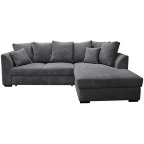 Cantus Ecksofa, Anthrazit, Textil, 3-Sitzer, Füllung: Schaumstoff, Ottomane rechts, L-Form, 259x174 cm, Stoffauswahl, seitenverkehrt erhältlich,