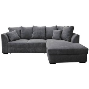 Cantus Ecksofa, Anthrazit, Textil, 3-Sitzer, Füllung: Schaumstoff, Ottomane rechts, L-Form, 259x174 cm, Stoffauswahl, seitenverkehrt erhältlich,