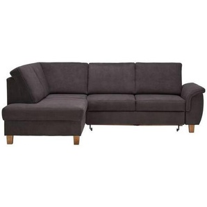 Cantus Ecksofa, Braun, Textil, Eiche, Uni, 4-Sitzer, Ottomane links, L-Form, 253x185 cm, Stoffauswahl, Liegefunktion, seitenverkehrt erhältlich, Schlafen auf Sitzhöhe, Hocker Rücken echt, Wohnzimmer, Sofas & Couches, Wohnlandschaften, Ecksofas