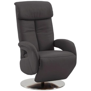 Cantus Relaxsessel, Anthrazit, Leder, Echtleder, Color-Finish-Leder, 70x114x80 cm, Goldenes M, Fußauswahl, Lederauswahl, Stoffauswahl, Wohnzimmer,