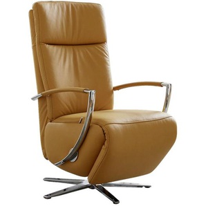 Cantus Relaxsessel , Currygelb , Leder , Echtleder , Color-Finish-Leder , 64x113x80 cm , Fußauswahl, Lederauswahl, Stoffauswahl, Herz-Waage-Funktion , Wohnzimmer, Sessel, Relaxsessel