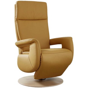 Cantus Relaxsessel , Currygelb , Leder , Echtleder , Color-Finish-Leder , Eiche , 74x120x80 cm , Fußauswahl, Lederauswahl, Stoffauswahl, Relaxfunktion, Aufstehhilfe, Herz-Waage-Funktion , Wohnzimmer, Sessel, Relaxsessel