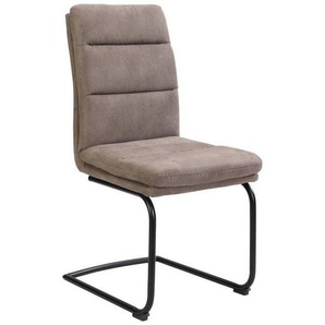 Cantus Schwingstuhl, Taupe, Metall, Textil, C-Form, 46x62.5x95 cm, Stoffauswahl, Esszimmer, Stühle, Esszimmerstühle, Schwingstühle
