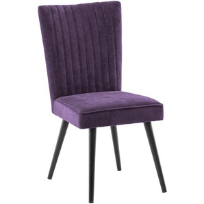 Cantus Stuhl , Lila, Schwarz , Holz, Textil , Buche , massiv , rund , 48x64x95 cm , FSC , Esszimmer, Stühle, Esszimmerstühle, Vierfußstühle