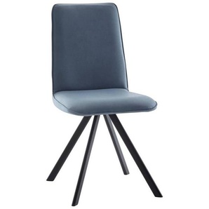Cantus Stuhl , Schwarz, Hellblau , Metall, Textil , Uni , 48x93x60 cm , Esszimmer, Stühle, Esszimmerstühle