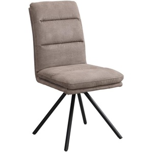 Cantus Stuhl, Taupe, Metall, Textil, Drehkreuz, 46x92.5x65 cm, Sitzfläche 360° drehbar, Esszimmer, Stühle, Esszimmerstühle