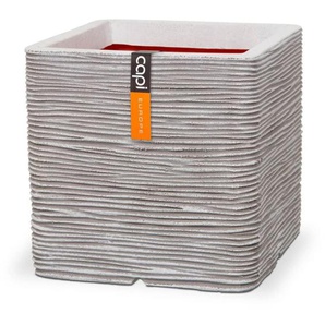 Capi Europe - Blumentopf Nature Rib Quadratisch 50 x 50 cm Elfenbeinfarben Capi
