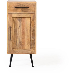 Carla&Marge Riffelution Badschrank Mangoholz/Eisen Honig/Schwarz
