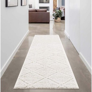 Carpet City Hochflor-Teppich Focus 2997, rechteckig, Höhe: 20 mm, Läufer, Boho, Hochtief-Muster/ 3D-Effekt, für Wohnzimmer, Schlafzimmer