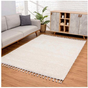 Carpet City Hochflor-Teppich Pulpy 100, rechteckig, Höhe: 30 mm, Läufer, weich, mit Fransen, uni, viele Größen, Wohnzimmer, Schafzimmer