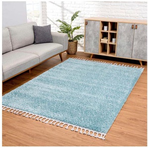 Carpet City Hochflor-Teppich Pulpy 100, rechteckig, Höhe: 30 mm, Läufer, weich, mit Fransen, uni, viele Größen, Wohnzimmer, Schafzimmer