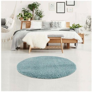 Carpet City Hochflor-Teppich Pulpy 100, rund, Höhe: 30 mm, besonders weich, mit Fransen, Uni Farben