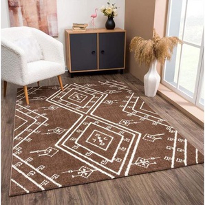 Carpet City Teppich April 2291, rechteckig, Höhe: 10 mm, Läufer, weich durch Microfaser, Boho Ethno Look, Wohnzimmer