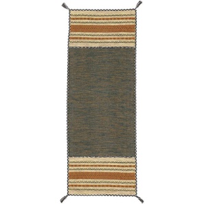 carpetfine Läufer Kelim Azizi, rechteckig, Höhe: 5 mm, Baumwolle, Wendeteppich mit Fransen, Wohnzimmer