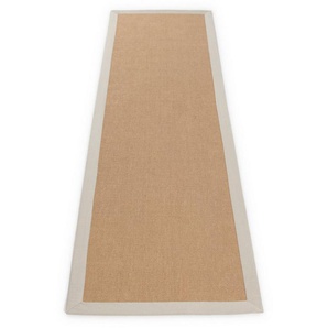 carpetfine Läufer Sisal, rechteckig, Höhe: 5 mm, mit farbiger Bordüre, Anti Rutsch Rückseite