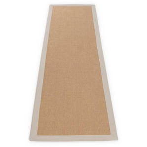 carpetfine Läufer Sisal, rechteckig, Höhe: 5 mm, mit farbiger Bordüre, Anti Rutsch Rückseite