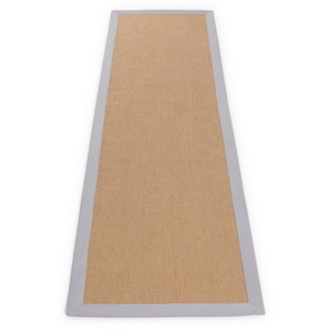 carpetfine Läufer Sisal, rechteckig, Höhe: 5 mm, mit farbiger Bordüre, Anti Rutsch Rückseite
