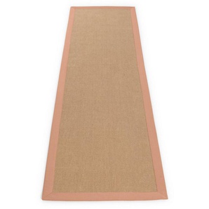 carpetfine Läufer Sisal, rechteckig, Höhe: 5 mm, mit farbiger Bordüre, Anti Rutsch Rückseite
