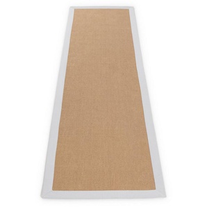 carpetfine Läufer Sisal, rechteckig, Höhe: 5 mm, mit farbiger Bordüre, Anti Rutsch Rückseite