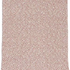 Teppich CARPETFINE Frida 200 Teppiche Gr. B/L: 200 cm x 290 cm, 7 mm, 1 St., orange Esszimmerteppiche Wendeteppich, 100% recyceltem Material (PET), Flachgewebe, Sisal Optik