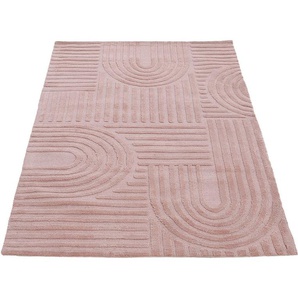 carpetfine Teppich Holly 4 - Soft Touch Microfaser Teppich, rechteckig, Höhe: 12 mm, Boho Scandi, weiche dichte getuftete Hoch-Tief-Struktur, Wohnzimmer