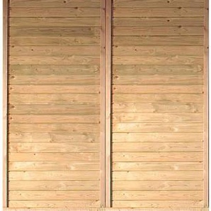 Carport-Seitenwand KARIBU Gartenhaus-Seitenwände Gr. B/H: 180 cm x 200 cm, beige (natur) Zubehör