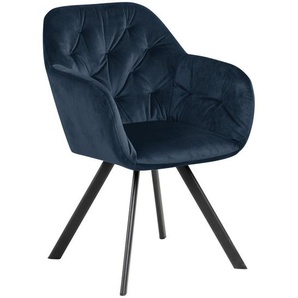 Carryhome Armlehnstuhl , Blau , Textil , Flachrohr , 57.5x81.5x61.5 cm , Stoffauswahl, Typenauswahl, automatische Rückholfunktion , Esszimmer, Stühle, Esszimmerstühle, Armlehnenstühle