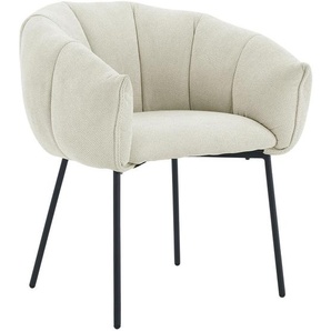 Carryhome Armlehnstuhl, Schwarz, Beige, Metall, Textil, Rundrohr, 66x78x72 cm, Stoffauswahl, Esszimmer, Stühle, Esszimmerstühle, Armlehnenstühle