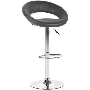 Carryhome Barhocker, Schwarz, Chrom, Metall, Kunststoff, Drehteller, Säule, 56x82-103x50 cm, Stoffauswahl, Esszimmer, Barmöbel, Barhocker