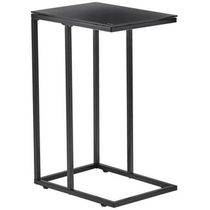 Carryhome Beistelltisch, Schwarz, Metall, Glas, rechteckig, eckig, 30x60x40 cm, Wohnzimmer, Wohnzimmertische, Beistelltische, Beistelltische Metall
