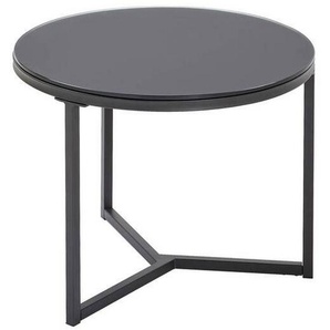 Carryhome Beistelltisch, Schwarz, Metall, Glas, rund, eckig, 60x44x60 cm, Wohnzimmer, Wohnzimmertische, Beistelltische, Beistelltische Metall