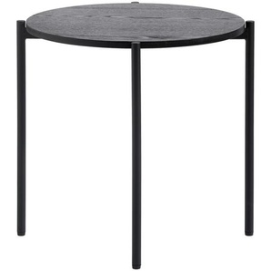 Carryhome Beistelltisch, Schwarz, Metall, Holzwerkstoff, rund, Rundrohr, 43x40x43 cm, Wohnzimmer, Wohnzimmertische, Beistelltische, Beistelltische Metall